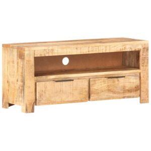 TV Cabinet 90x30x40 cm Solid Rough Mango Wood