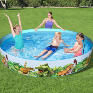 Dinosaur Fill'N Fun Swimming Pool  Heavy-Duty PVC  Vinyl  Large Capacity  Ideal for Kids   Fun  Garden  Backyard