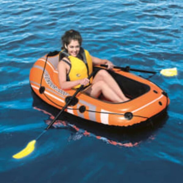 High-Quality Inflatable Boat Set  Durable Vinyl  Comfortable  Ideal for Recreational Trips  155x93 cm