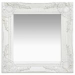 Wall Mirror Baroque  40x40 cm White