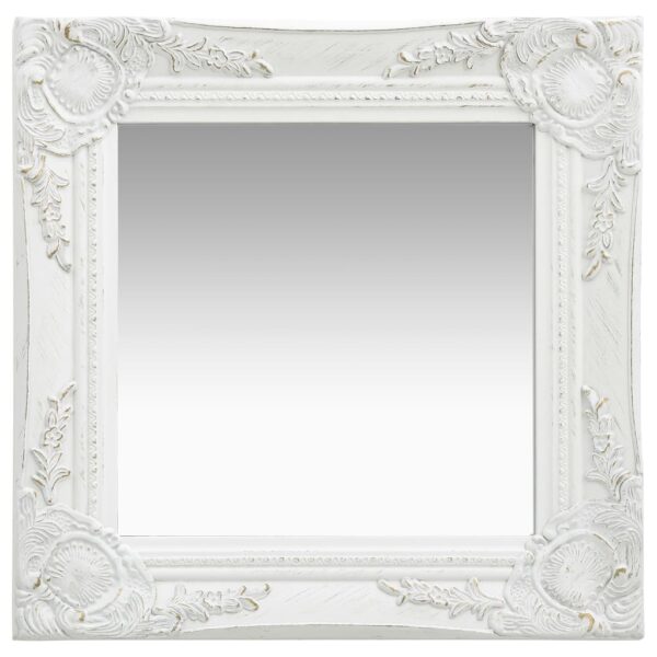 Wall Mirror Baroque  40x40 cm White