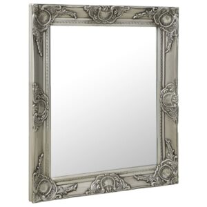 Classic Silver Wall Mirror in Baroque   50x60 cm  Decorative Wooden Frame