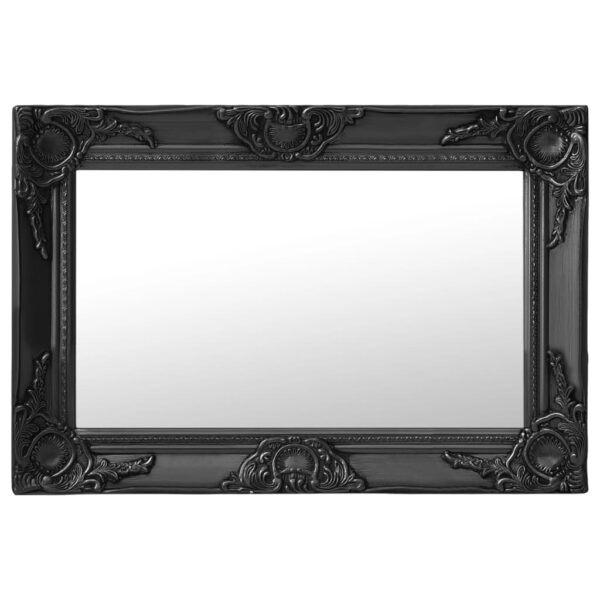 Classic Black Wall Mirror Baroque  Decorative Wooden Frame 60x40 cm