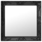 Classic Baroque  Wall Mirror 60x60 cm Black - Decorative Wooden Frame  Bevelled Edge