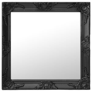 Classic Baroque  Wall Mirror 60x60 cm Black - Decorative Wooden Frame  Bevelled Edge