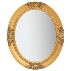 Ornate Wall Mirror Baroque  Gold Finish Bevelled Edge Wooden Frame 50x60cm