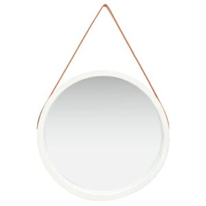 Wall Mirror with Strap 60 cm White