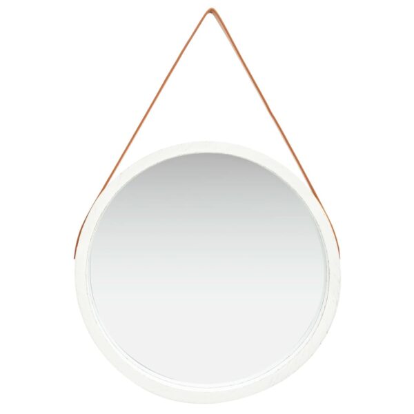 Wall Mirror with Strap 60 cm White