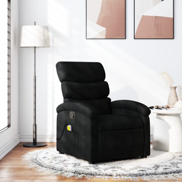 Massage Recliner Chair Black Fabric