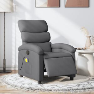 Electric Massage Recliner Chair Dark Grey Fabric