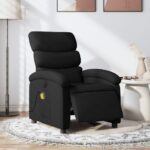 Electric Massage Recliner Chair Black Fabric