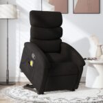 Stand up Massage Recliner Chair Black Fabric