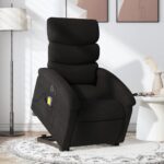 Electric Stand up Massage Recliner Chair Black Fabric