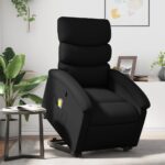 Stand up Massage Recliner Chair Black Faux Leather