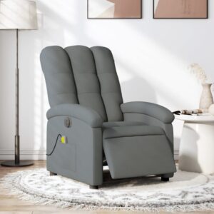 Electric Massage Recliner Chair Dark Grey Fabric