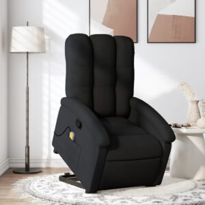 Stand up Massage Recliner Chair Black Fabric