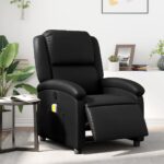 Electric Massage Recliner Chair Black Faux Leather