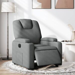 Electric Recliner Chair Dark Grey Fabric