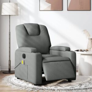 Electric Massage Recliner Chair Dark Grey Fabric