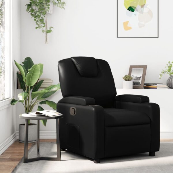 Recliner Chair Black Faux Leather