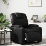 Electric Recliner Chair Black Faux Leather