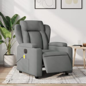 Electric Massage Recliner Chair Dark Grey Fabric