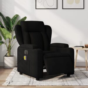 Electric Massage Recliner Chair Black Fabric