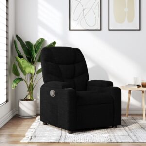 Recliner Chair Black Fabric