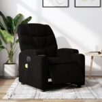 Electric Massage Recliner Chair Black Fabric