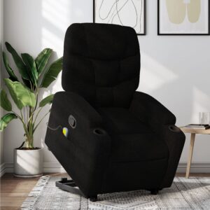 Stand up Massage Recliner Chair Black Fabric