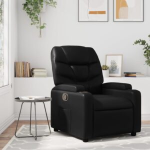 Recliner Chair Black Faux Leather