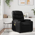 Massage Recliner Chair Black Faux Leather