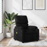 Massage Recliner Chair Black Fabric