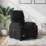 Electric Massage Recliner Chair Black Fabric