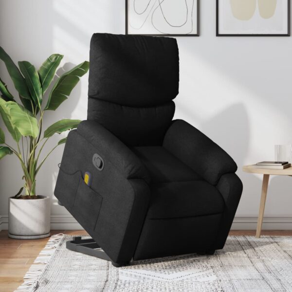 Stand up Massage Recliner Chair Black Fabric