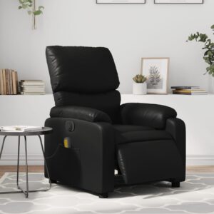 Electric Massage Recliner Chair Black Faux Leather