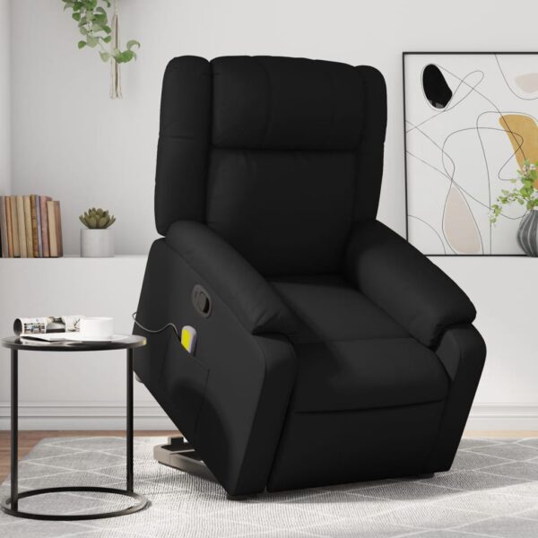 Stand up Massage Recliner Chair Black Faux Leather