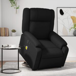 Electric Stand up Massage Recliner Chair Black Faux Leather