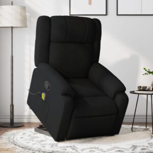 Stand up Massage Recliner Chair Black Fabric