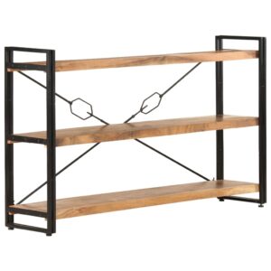 Solid Acacia Wood 3-Tier Bookcase Industrial  Home Office Storage Display