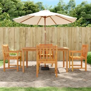 5 Piece Garden Dining Set Solid Wood Acacia