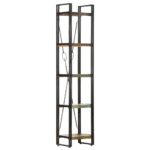 5-Tier Bookcase Solid Reclaimed Wood Industrial  Home Office Storage Display