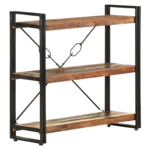 Solid Reclaimed Wood 3-Tier Bookcase Industrial  Home Office Storage Display