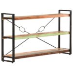 3-Tier Bookcase Solid Reclaimed Wood Industrial  Home Office Storage Display