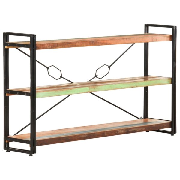 3-Tier Bookcase Solid Reclaimed Wood Industrial  Home Office Storage Display