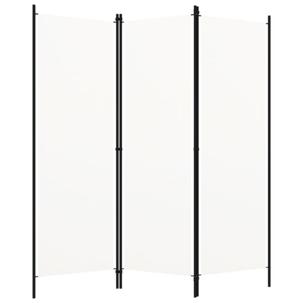 High-Quality Cream White 3-Panel Room Divider Privacy Screen Freestanding Fabric Iron Frame