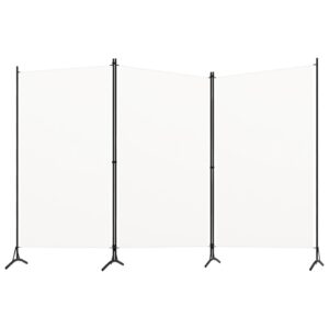 3-Panel Fabric Room Divider in Cream - Versatile  Foldable  Privacy Screen  Sun Blocker  260x180 cm