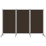 High-Quality 3-Panel Room Divider in Brown  Fabric Material  Versatile and Foldable  Ideal for Privacy and Sunlight Control