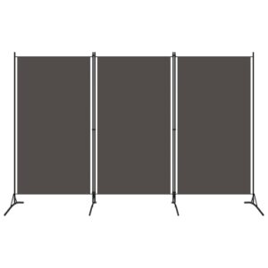 Three-Panel Room Divider in Anthracite  Lightweight and Freestanding  Iron Frame with Fabric Screens