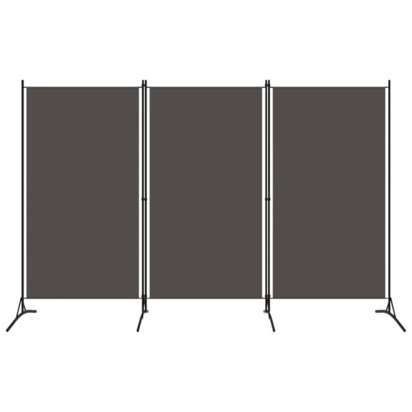 Three-Panel Room Divider in Anthracite  Lightweight and Freestanding  Iron Frame with Fabric Screens